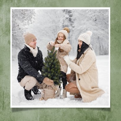 Weihnachtskarte Tannenzweige & Schneeflocken 2