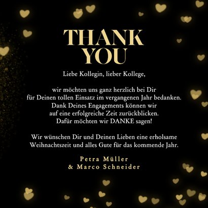 Weihnachtskarte 'Thank You' Herz aus Herzen 3