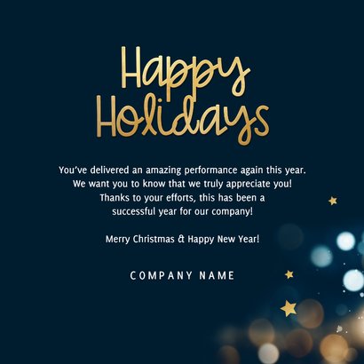 Weihnachtskarte 'Thank you' Logo international Lichter 3