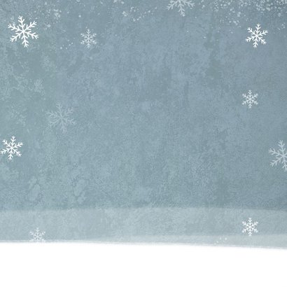 Weihnachtskarte Wegweiser und Schneeflocken Rückseite