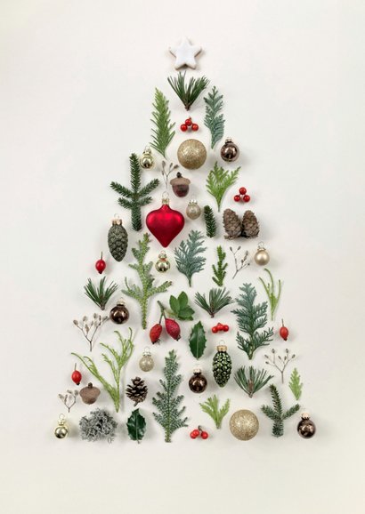Weihnachtskarte Weihnachtsbaum Natur-Collage 2