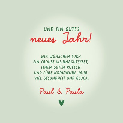 Weihnachtskarte Weihnachtself und Lebkuchenmännchen 3