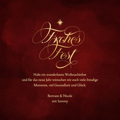 Weihnachtskarte Weihnachtskugel klassische Schreibschrift 3