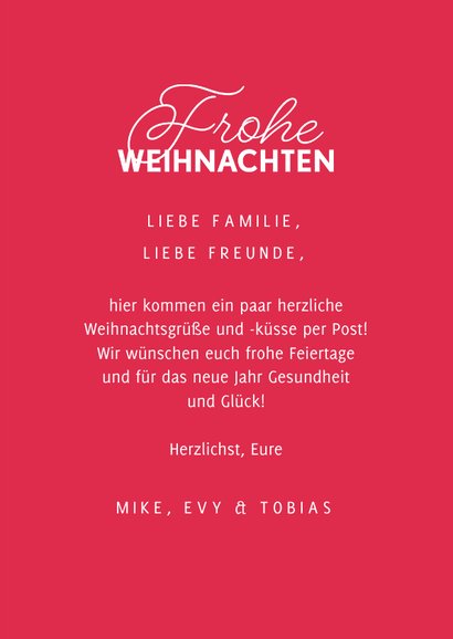 Weihnachtskarte Weihnachtskuss 3