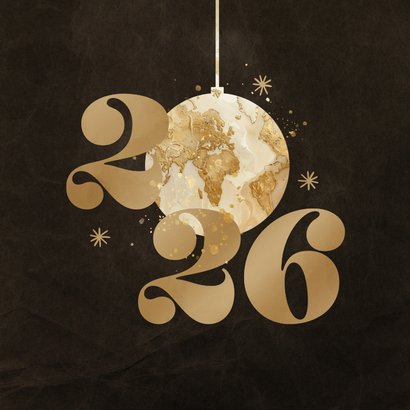 Weihnachtskarte Weltkarte Weihnachtskugel 2027 Logo 2