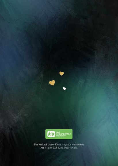 Weihnachtskarte Weltkugel SOS Kinderdörfer Rückseite