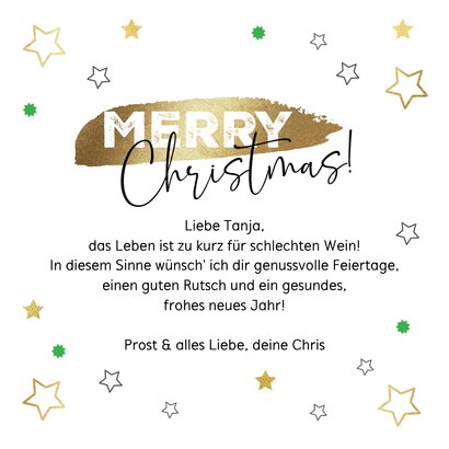 Weihnachtskarte 'White Christmas' Weißwein 3