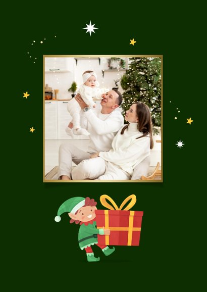 Weihnachtskarte Wichtel Rentier Feiertage 2026 lustig 2