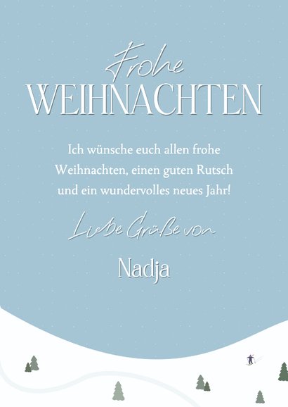 Weihnachtskarte Winterdorf im Schnee 3