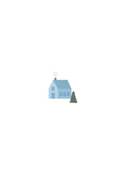 Weihnachtskarte Winterdorf im Schnee Rückseite
