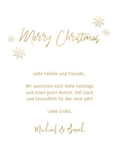 Weihnachtskarte winterlich mit Foto und Schneeflocken 3