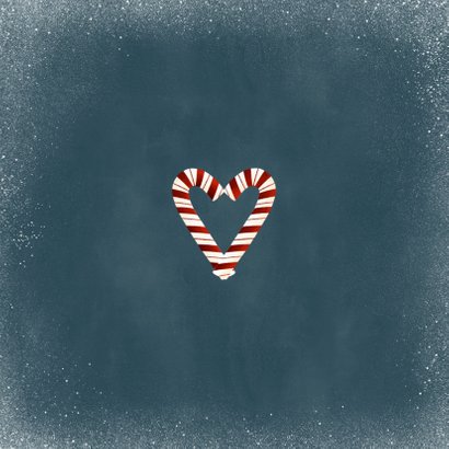 Weihnachtskarte Zuckerstangen Herz Rückseite