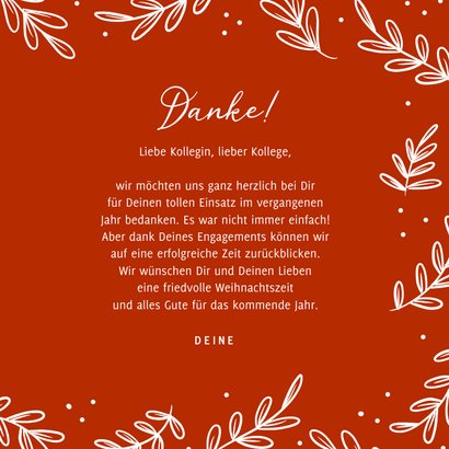 Weihnachtskarte Zweige 'Thank You' Mitarbeiter 3