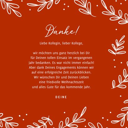 Weihnachtskarte Zweige 'Thank You' Mitarbeiter  3