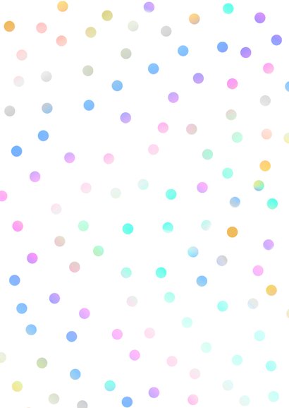 Weiße Partyeinladung bunte Konfetti 11. Kindergeburtstag Rückseite
