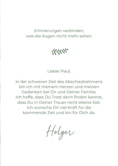 Winter-Beileidskarte Efeubeeren mit Schnee 3