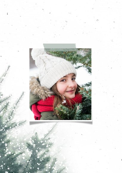 Winterliche Weihnachtskarte mit Foto und Tannenbaum 2