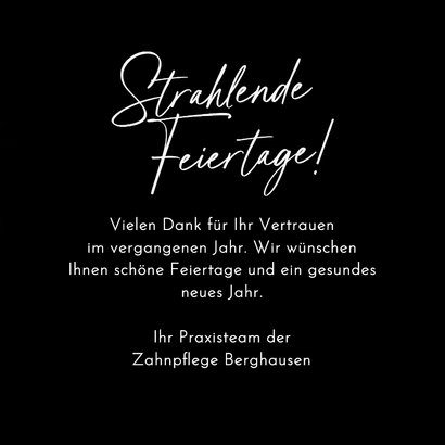 Zahnarztpraxis Weihnachtskarte geschäftlich 3