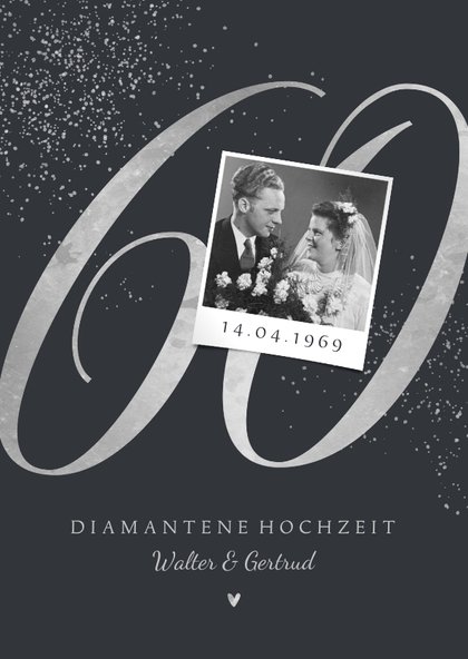 Faszinierend Einladungskarten Diamantene Hochzeit Ebenbild