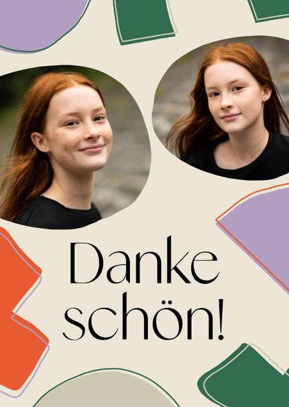 Jugendweihekarte Foto& farbige Formen | Send a Smile