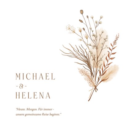 Einladungskarte Bohemien Trockenzweige Hochzeit