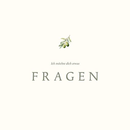 Trauzeugin Fragen zur Hochzeit Olivenzweig schlicht