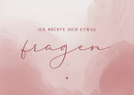 Hochzeitskarte Trauzeuge fragen Wasserfarbe Altrosa