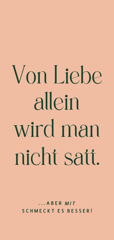 Menükarte witziger Spruch'Liebe Send a Smile