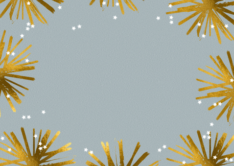 Neujahrskarte Fotoreihe und Sterne Rückseite