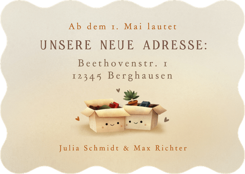Umzugskarte Umzugskartons mit Smiley Rückseite