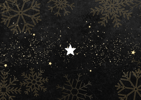 Weihnachtsgrußkarte Firma international Schrift in gold Rückseite