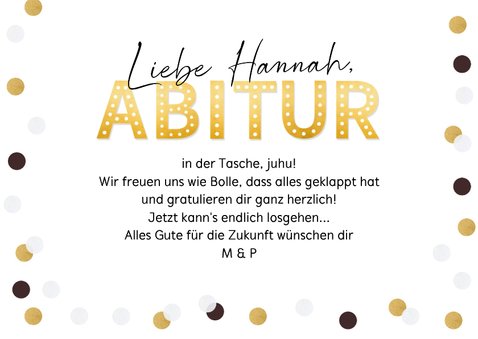Abitur Glückwunschkarte Konfetti 3