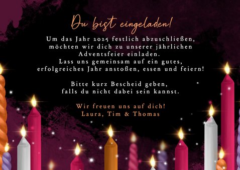 Adventsfeier Einladungskarte Firma Adventskerzen 3