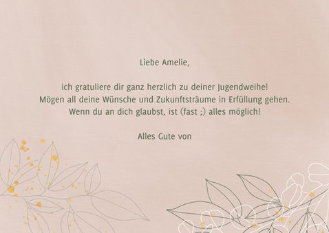 Alles Liebe zur Jugendfeier Karte Glückwunsch 3