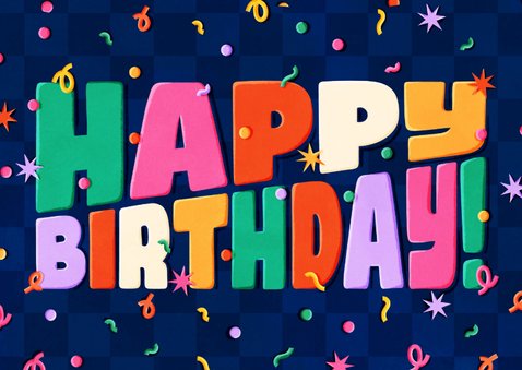 Bunte Geburtstagskarte 'Happy Birthday' mit Namen 2