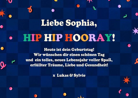 Bunte Geburtstagskarte 'Happy Birthday' mit Namen 3