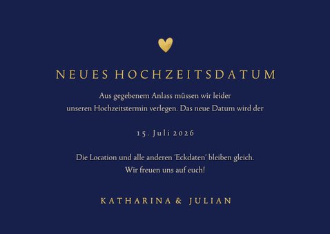 Change-our-Date-Karte Hochzeit Foto und Herz 3