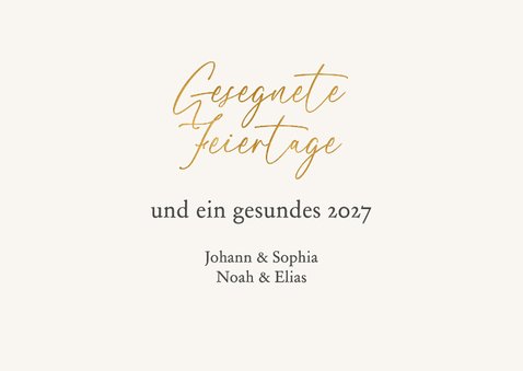 Christliche Foto-Weihnachtskarte goldene Schleife 3
