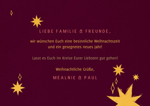 Christliche Weihnachtskarte mit Weihnachtssternen 3