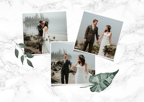 Dankeschönkarte Hochzeit Fotos, Marmor & Botanik 2