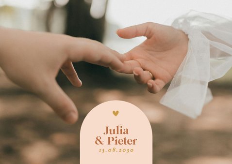 Dankeskarte Bogen-Grafik Orange mit Foto 2