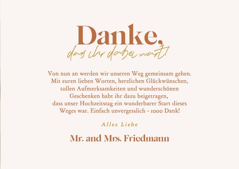 Dankeskarte Bogen-Grafik Orange mit Foto 3