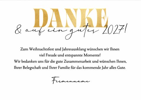Dankeskarte Firma Logo Foto Weihnachen Feurwerk Schwarz 3