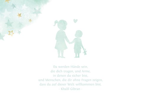 Dankeskarte Geburt Foto große Schwester kleiner Bruder 2