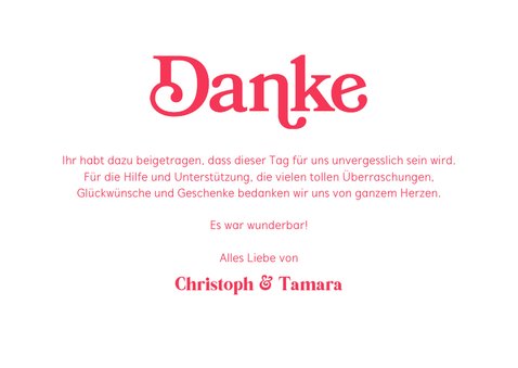 Dankeskarte Hochzeit Retro-Optik & Foto 3