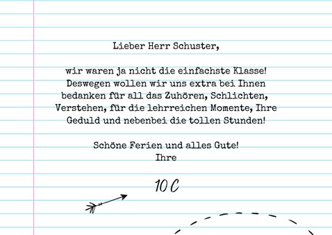 Dankeskarte Schulklasse Abschied Lehrer 3