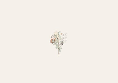 Dankeskarte Trauer Blumenstrauß Trockenblumen Rückseite