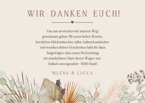Dankeskarte Trockenblumen und Fotos 3
