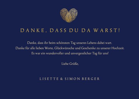 Dankeskarte 'two became one' Foto innen 3