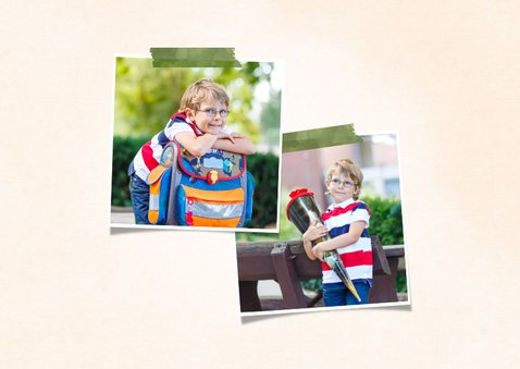 Dankeskarte zur Einschulung rotes Rad mit Leopard 2